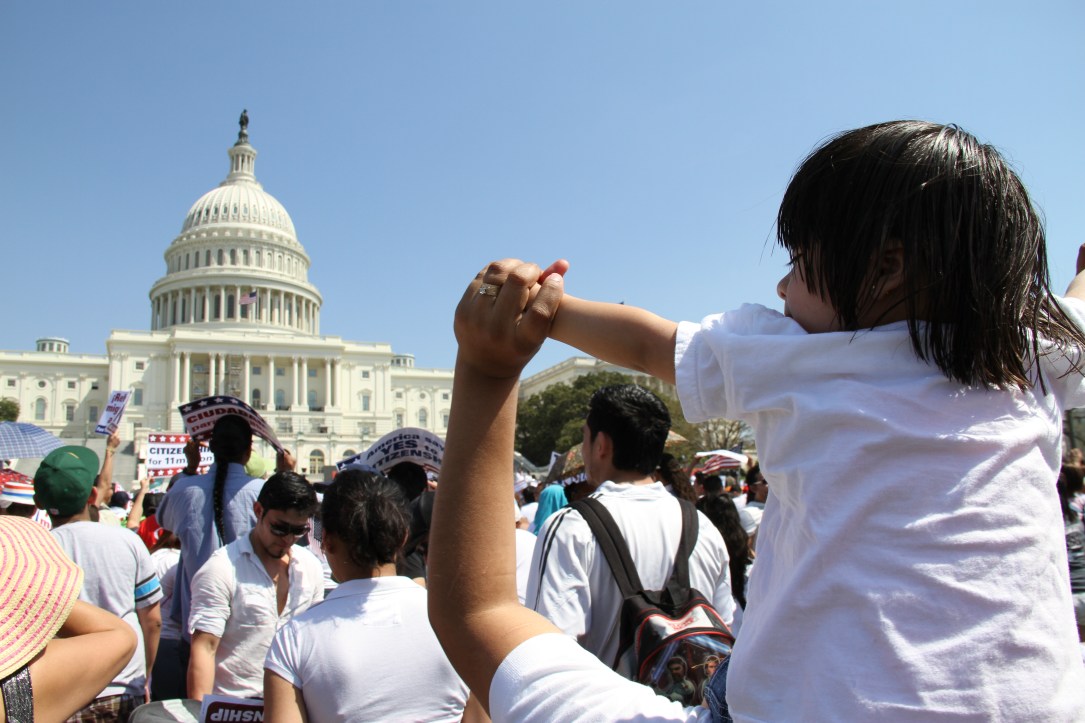 Family reunification was one of the big themes at the rally. 
